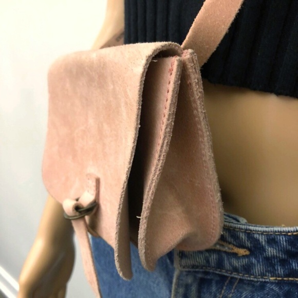 Garuglieri Italian Genuine Leather Pastel Pink Belt Bag Crossbody Bag. - Picture 4 of 14